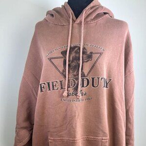 Vintage Cabela's 2XLT Heavy Hoodie Blue with Dog Graphic